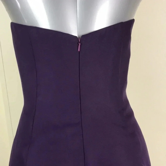 Purple eggplant strapless long bridesmaid dress 14 - Picture 6 of 17